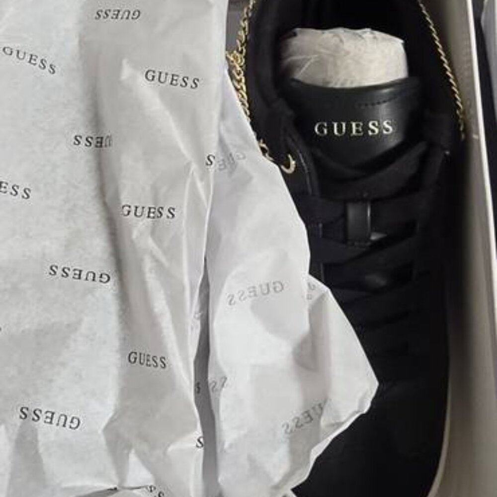 Guess Women's Naoko Charm Lace-up Court Sneakers, Size 9 & 9.5, Black - Picture 4 of 6